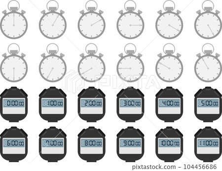 Illustration set of analog and digital stopwatch - Stock Illustration ...