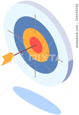 Target with arrow in middle as symbol of achieved goal. Cockshot, success business strategy Target with arrow in middle as symbol of achieved goal. Cockshot, success business strategy 104456788