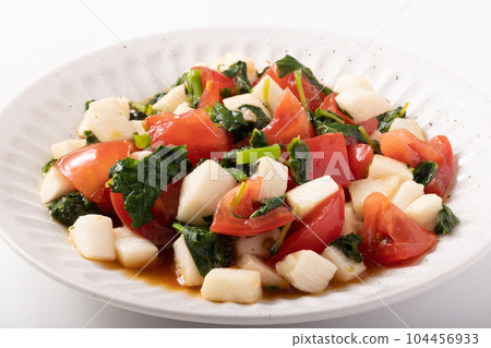 Moroheiya, Yam and Tomato Salad 104456933