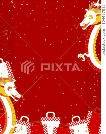 龍與購物袋框/格子框（豎式） 104457053