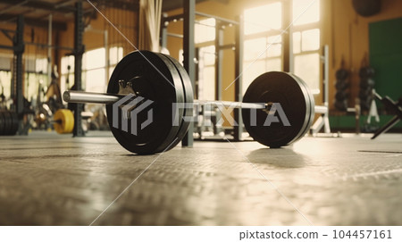 Gym training barbells and dumbbells AI-generated image Gym training barbell Gym training barbells and dumbbells AI-generated image Gym training barbell 104457161
