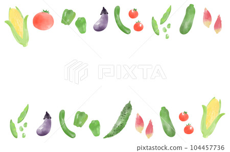 Watercolor style vegetable frame 104457736