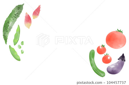 Watercolor style vegetable frame 104457737