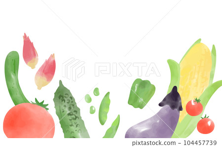 水彩風格蔬菜框架 104457739