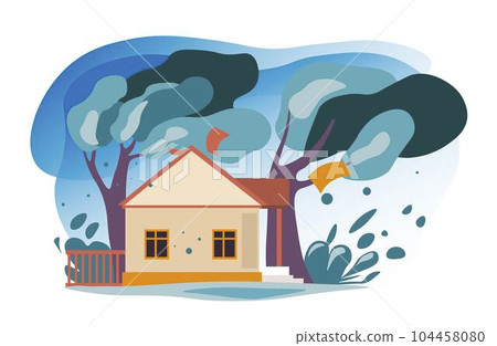 Weather conditions, strong wind or storm vector Weather conditions, strong wind or storm vector 104458080