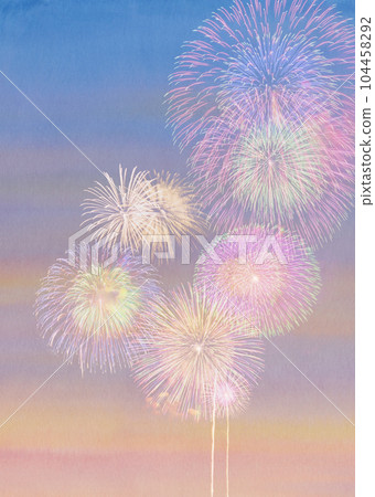 水彩風格明亮的煙花 水彩風格明亮的煙花 104458292