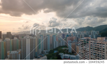 June 21 2023, the old residential blocks at Kwun tong, hk 104459245