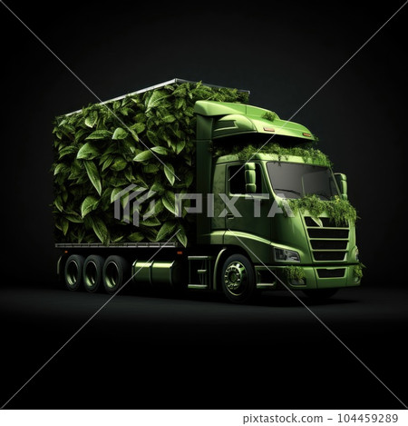 Green truck eco logistic concept. 104459289