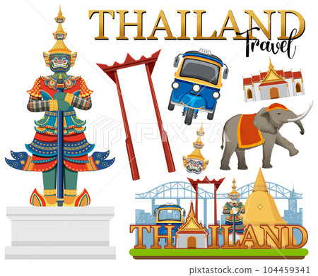 Set of elements about thailand tourist attraction 104459341