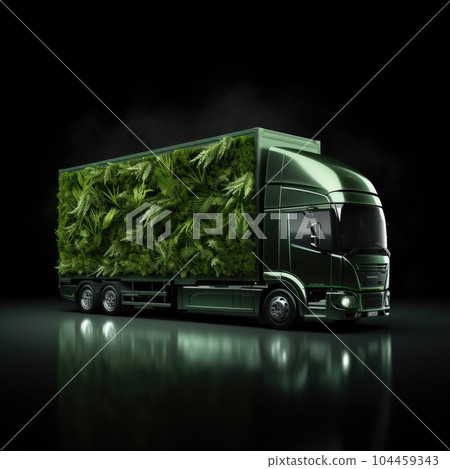 Green truck eco logistic concept. 104459343