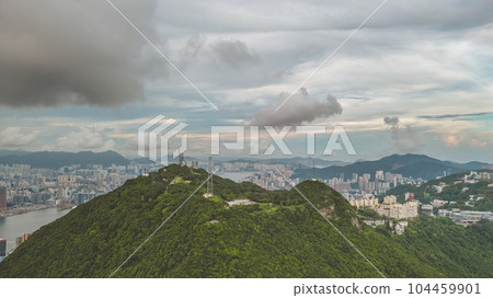 a cityscape of Hong Kong and Kowloon, May 26 2022 104459901