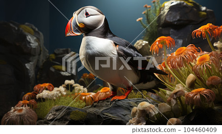 Puffin bird in the natural 104460409