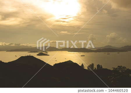 June 26 2023, Captivating sunset views to the west of Hong Kong Harbour June 26 2023, Captivating sunset views to the west of Hong Kong Harbour 104460520