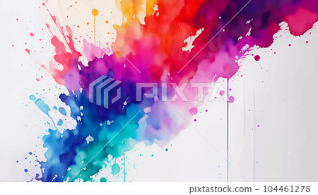 Abstract Colorful Watercolor Background. Liquid Fluid Flowing Paint Splash Wallpaper Illustration for Banner, Invitation, Greeting Card or Cover. Abstract Colorful Watercolor Background. Liquid Fluid Flowing Paint Splash Wallpaper Illustration for Banner, Invitation, Greeting Card or Cover. 104461278