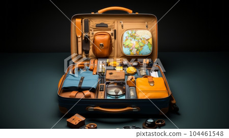 Essential travel items Essential travel items 104461548