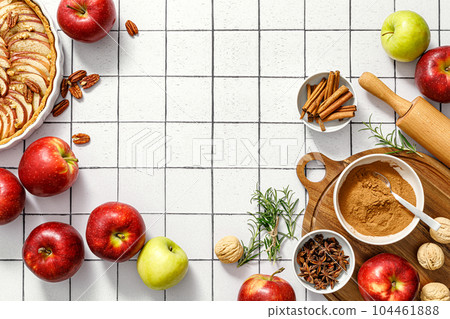 Culinary background, thanksgiving or Christmas cooking, top view Culinary background, thanksgiving or Christmas cooking, top view 104461888