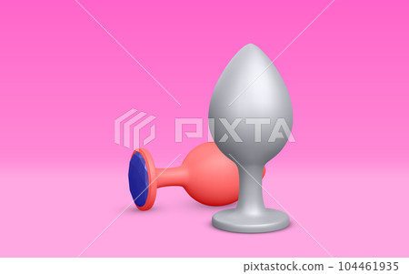3d realistic butt plug isolated on light... - Stock Illustration  [104461935]