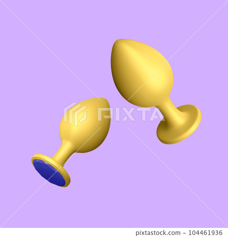 3d realistic butt plug isolated on light background. Sex toys for ass. Vector illustration 104461936