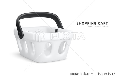 3d realistic shopping cart isolated on white background. Empty shopping basket. Vector illustration 3d realistic shopping cart isolated on white background. Empty shopping basket. Vector illustration 104461947