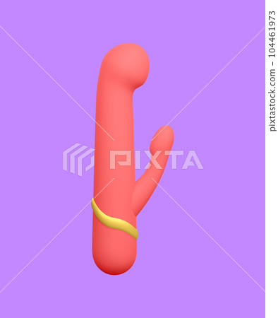 3d realistic double headed dildo vibrator isolated on light background. Sex toy for sex shop. Vector illustration 104461973