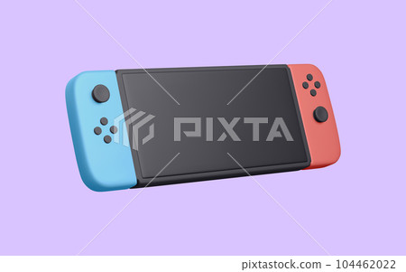 3d realistic gaming console isolated on light background. Video games concept. Vector illustration 104462022