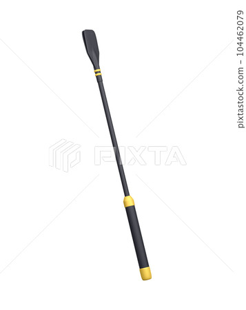 3d realistic jockey whip icon isolated on white background. Rider's knout for controlling horse. Vector illustration 104462079