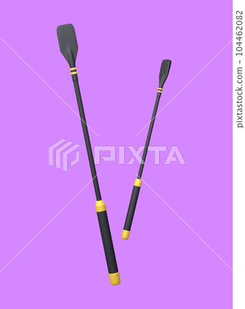 3d realistic jockey whips icon isolated on light background. Rider's knouts for controlling horse. Vector illustration 104462082