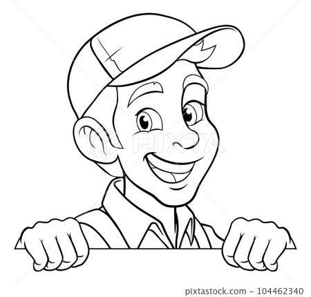 Handyman Mechanic Painter Plumber Cartoon Mascot Handyman Mechanic Painter Plumber Cartoon Mascot 104462340