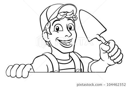 Trowel Construction Site Cartoon Builder Handyman 104462352
