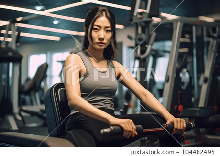 Woman doing fitness at the gym 2 AI-generated image Woman doing fitness at the gym 2 AI-generated image 104462495