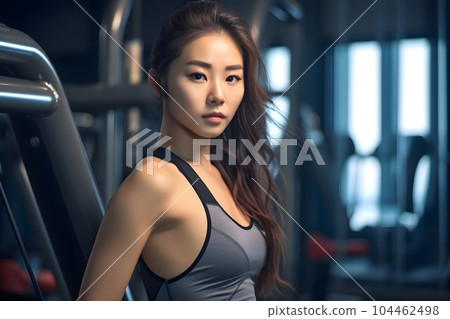 Woman doing fitness at the gym 5 AI-generated image Woman doing fitness at the gym 5 AI-generated image 104462498