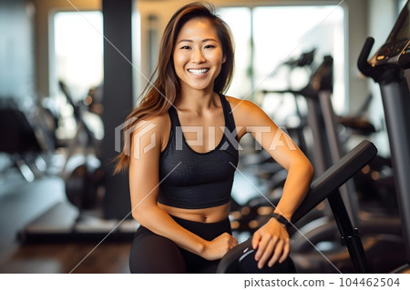 Woman doing fitness at the gym 11 AI-generated image 104462504