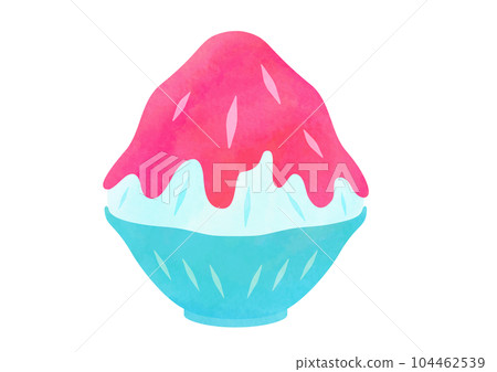 Illustration material shaved ice watercolor illustration Illustration material shaved ice watercolor illustration 104462539