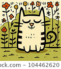 drawing of a funny cat 104462620