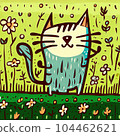 drawing of a funny cat 104462621