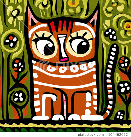 drawing of a funny cat drawing of a funny cat 104462622