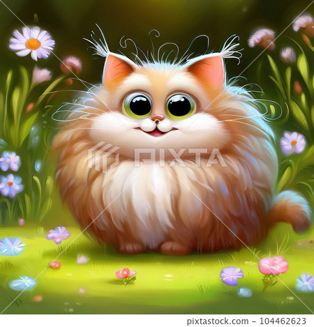 drawing of a funny cat drawing of a funny cat 104462623