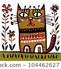 drawing of a funny cat 104462627