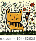 drawing of a funny cat 104462628