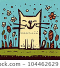 drawing of a funny cat 104462629