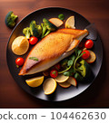 Fried fish dish 104462630