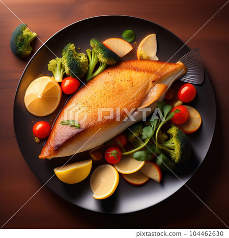 Fried fish dish Fried fish dish 104462630