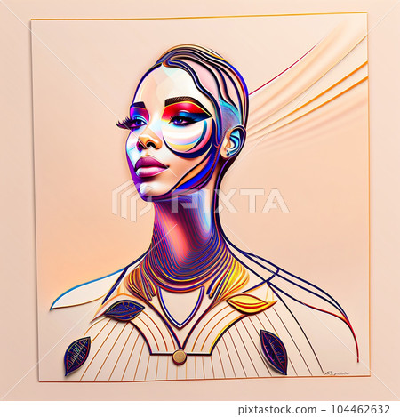 graphic drawing of a woman graphic drawing of a woman 104462632