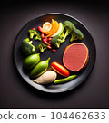 A dish of roast meat 104462633