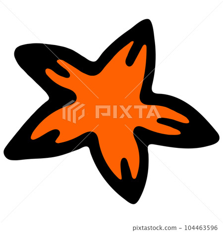 Hand Drawn Colorful Starfish Icon Isolated on White Background. Sea Star for Web and App. Sea Starfish Orange Pictogram. 104463596