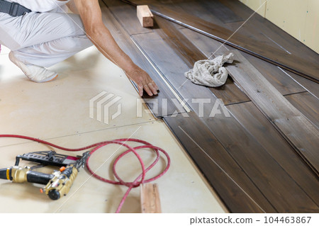 Solid wood flooring for new houses 104463867