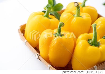 辣椒粉黃色(辣椒粉)白色背景 辣椒粉黃色(辣椒粉)白色背景 104464130