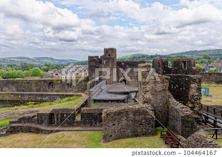 Caerphilly Castle - second largest castle in United Kingdom - Caerphilly - Wales Caerphilly Castle - second largest castle in United Kingdom - Caerphilly - Wales 104464167