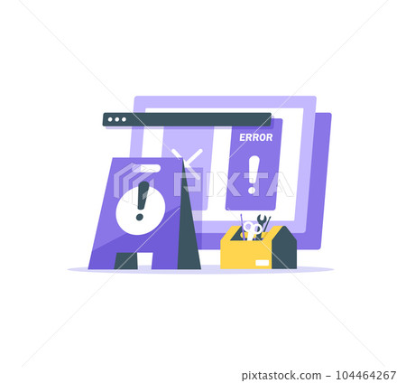 Landing page template of System Maintenance Illustration Concept,flat design icon vector illustration 104464267
