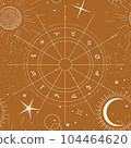 horoscope sign star map seamless pattern, celestial lunar calendar, astrology constellation , moon 104464620